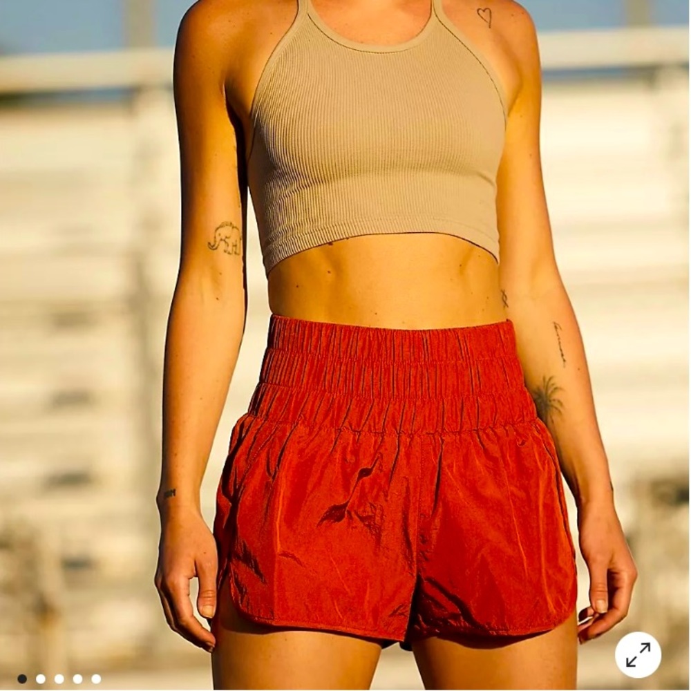 Free People Movement “The Way Home” Red Athletic Shorts- Small